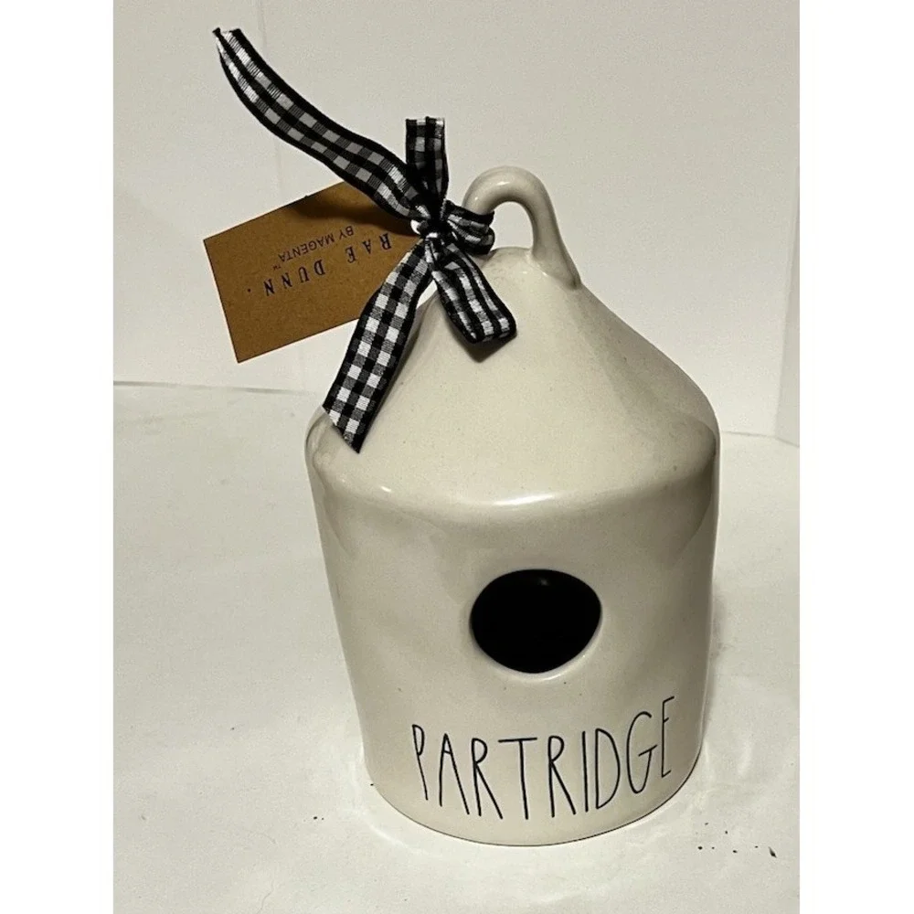 Rae Dunn Birdhouse Green PARTRIDGE Double Sided